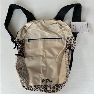APL Cream and Leopard Print Backpack/Pouch! New!